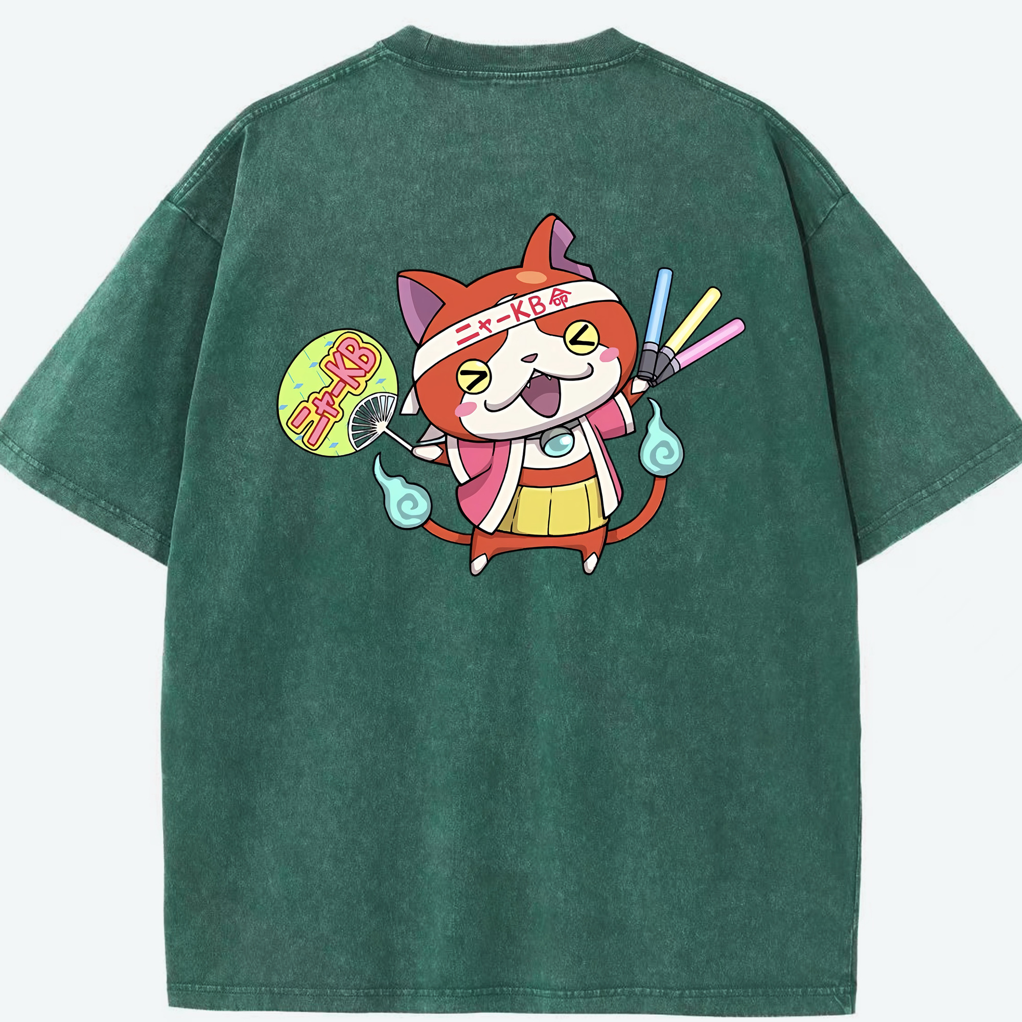 （画像用） 妖怪ウォッチ Yo-kai Watch 綿100% ヴィンテージ風 半袖Tシャツ（背面プリント）